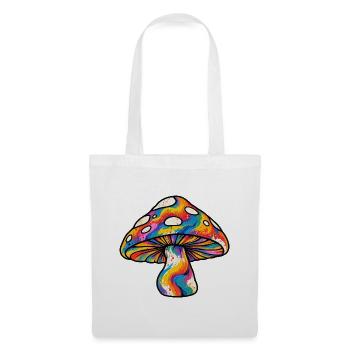 Psychedelischer Regenbogenpilz - Stoffbeutel - Weiß - Vorne
