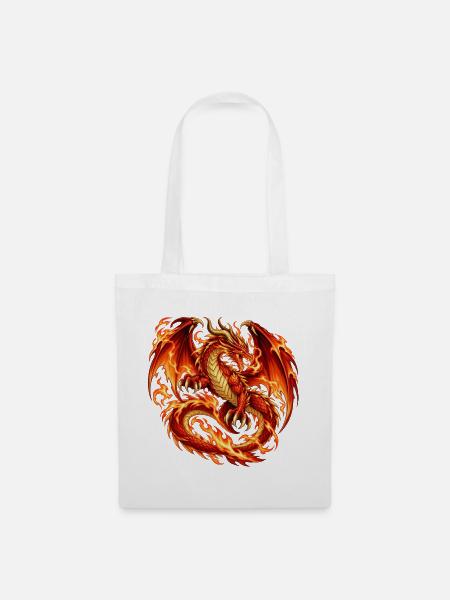 Inferno-Feuerdrache - Stoffbeutel - Weiß