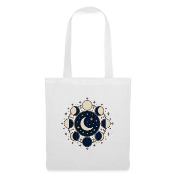 Mondphasen Kreis Sterne Astronomie Vektor Shirt - Stoffbeutel - Weiß - Vorne
