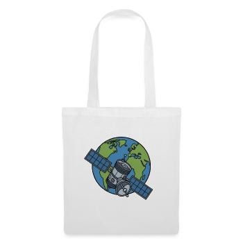 Satellit Orbit Erde Weltraum Sci-Fi Vektor Shirt - Stoffbeutel - Weiß - Vorne