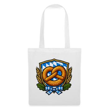 Bavarian Pretzel Crest Emblem - Stoffbeutel - Weiß - Vorne