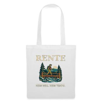Rente Wandern: Mein Weg Mein Tempo - Stoffbeutel - Weiß - Vorne