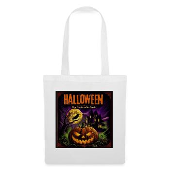 Halloween Comic Kürbisnacht Spukhaus Kürbis Rabe - Stoffbeutel - Weiß - Vorne