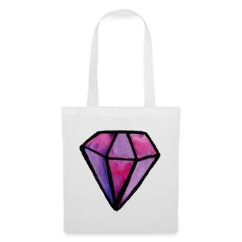 Lila Aquarell-Diamant-Edelstein - Stoffbeutel - Weiß - Vorne