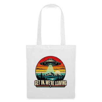 UFO Sunset Retro Tee - Stoffbeutel - Weiß - Vorne
