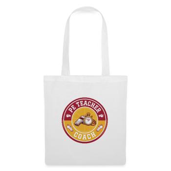 Vintage Sportlehrer-Trainerpfeife-Stoppuhr-Abzeichen - Stoffbeutel - Weiß - Vorne