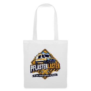 Pflaster Laster Blaulicht Humor - Stoffbeutel - Weiß - Vorne