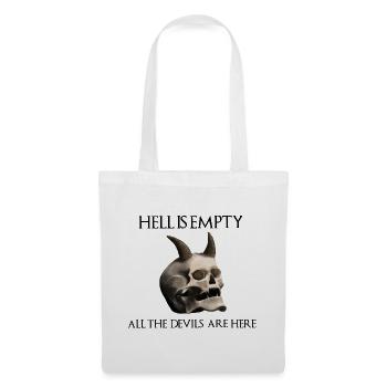 Hell is empty all the devils are here - Totenkopf - Stoffbeutel - Weiß - Vorne