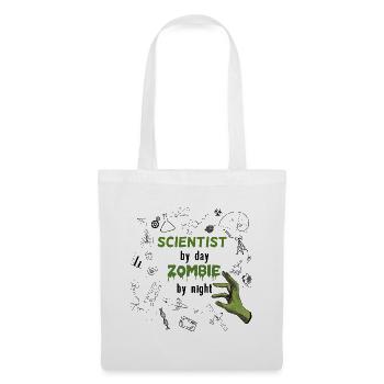 Scientist by day Zombie by night - Wissenschaftler - Stoffbeutel - Weiß - Vorne