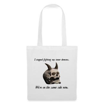 I stopped fighting my inner demons - Totenkopf - Stoffbeutel - Weiß - Vorne