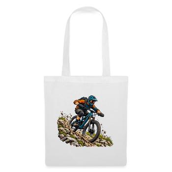 Mountainbike Abenteuer für MTB Fahrer - Stoffbeutel - Weiß - Vorne
