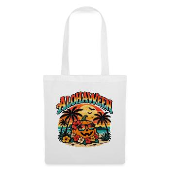 Alohaween Tropical Halloween – Lustiger Kürbis - Stoffbeutel - Weiß - Vorne