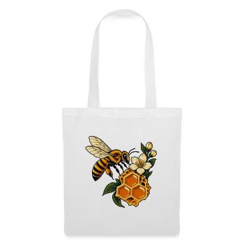 Honigbienen- und Wabenblüte - Stoffbeutel - Weiß - Vorne
