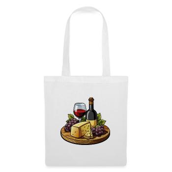 Wein und Käse - Stoffbeutel - Weiß - Vorne