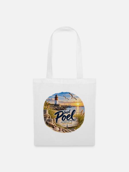 Insel Poel Ostseeluft Design - Stoffbeutel - Weiß