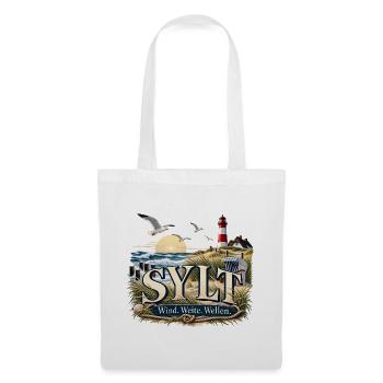 Sylt Strandwind Motiv - Stoffbeutel - Weiß - Vorne