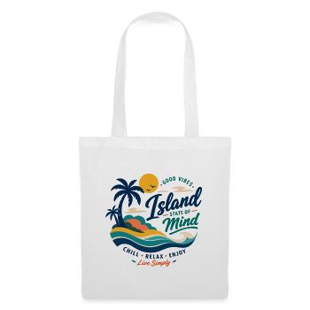 Island Mind – Gute Vibes Insel - Stoffbeutel - Weiß - Vorne