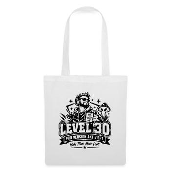 30. Geburtstag: Level 30 Gamer-Geschenk mit Humor! - Stoffbeutel - Weiß - Vorne