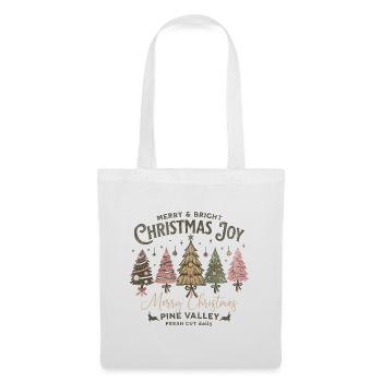 Merry Christmas Joy Tannenbaum Vintage Geschenk - Stoffbeutel - Weiß - Vorne