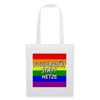 SOLIDARITÄT STATT HETZE REGENBOGEN STATEMENT - Stoffbeutel - Weiß - Vorne