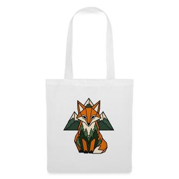 Fuchs Berge Tannen Geometrisch Natur Vektor Shirt - Stoffbeutel - Weiß - Vorne