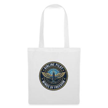 Airline Pilot Aviator Wings Horizon Badge Geschenk - Stoffbeutel - Weiß - Vorne