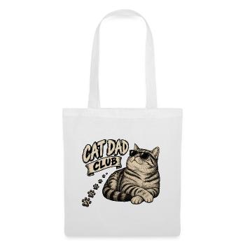 cool dad club - coole Katze - Stoffbeutel - Weiß - Vorne