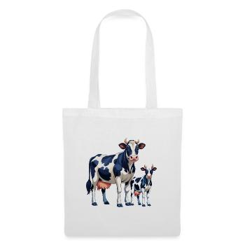 Holstein und Kälber Kuh - Stoffbeutel - Weiß - Vorne