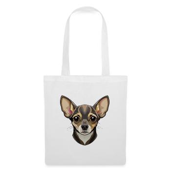 Chihuahua-Hundekopf - Stoffbeutel - Weiß - Vorne