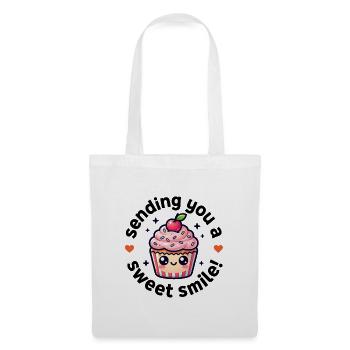 Kawaii Cupcake Always Keep A Sweet Smile Geschenk - Stoffbeutel - Weiß - Vorne