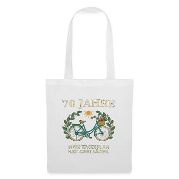 70 Jahre Fahrrad Tagesplan - Stoffbeutel - Weiß - Vorne