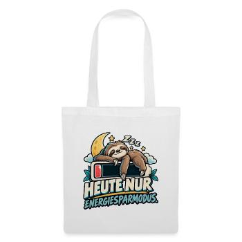 Energiesparmodus Faultier für Gamer Geschenkidee - Stoffbeutel - Weiß - Vorne