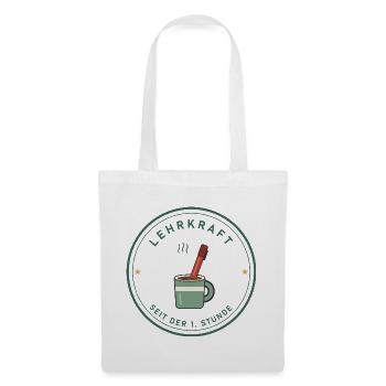 Kaffee & Rotstift Retro für Lehrer und Lehrerinnen - Stoffbeutel - Weiß - Vorne