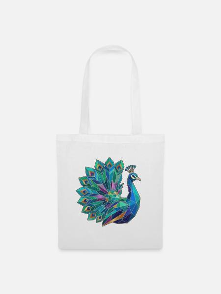 Poly Stil Pfau - Stoffbeutel - Weiß