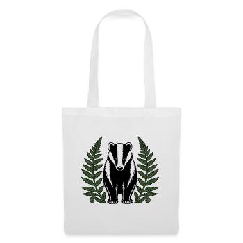 Dachs Farne Wald Tiere Heimisch Natur Vektor Shirt - Stoffbeutel - Weiß - Vorne