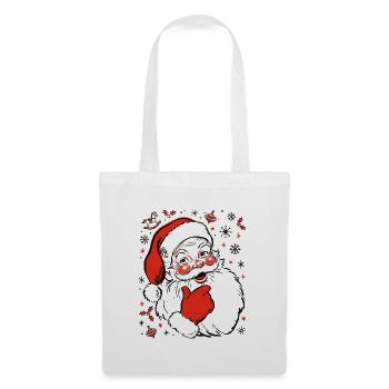 Fröhlicher Weihnachtsmann Sketch - Stoffbeutel - Weiß - Vorne