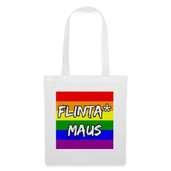 FLINTA MAUS REGENBOGEN PRIDE STATEMENT, CSD - Stoffbeutel - Weiß - Vorne