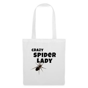 Crazy Spider Lady - Spinnen Liebhaberin - Stoffbeutel - Weiß - Vorne
