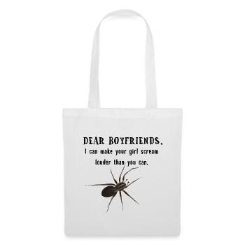 Dear Boyfriends - Spinne lässt Freundin schreien - Stoffbeutel - Weiß - Vorne