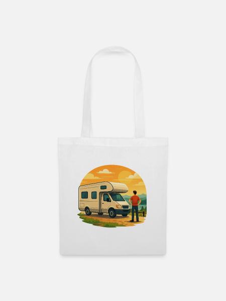 Geschenk zur ersten Tour im Wohnmobil - Stoffbeutel - Weiß
