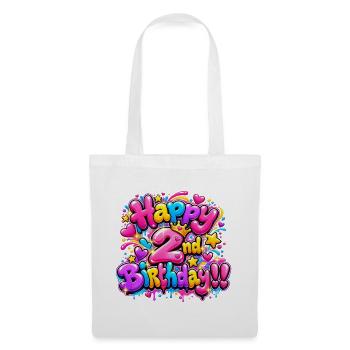 Herzlichen Glückwunsch zum zweiten Geburtstag Graffiti: Pink Sparkle Party! - Stoffbeutel - Weiß - Vorne