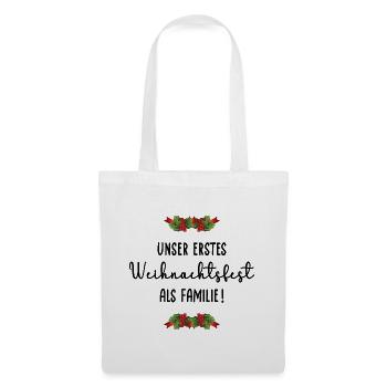 Erstes Weihnachtsfest Familie - Stoffbeutel - Weiß - Vorne