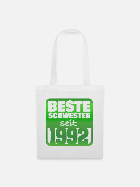 Schwester 1992 - Stoffbeutel - Weiß