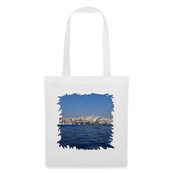Istanbul Stadtblick am Wasser im Tintenrahmen - Stoffbeutel - Weiß - Vorne