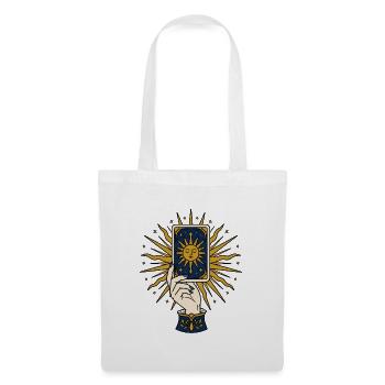 Hand mit Tarotkarte & Sonne Symbol T-Shirt Design - Stoffbeutel - Weiß - Vorne