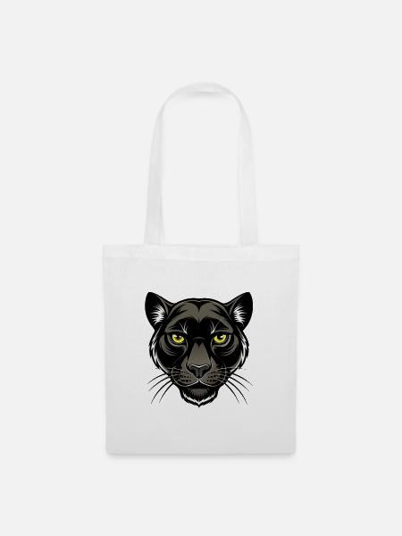 Panthergesicht - Stoffbeutel - Weiß