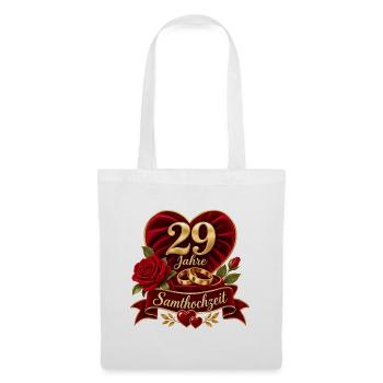 29.Hochzeitstag , 29 Jahre  , Samthochzeit - Stoffbeutel - Weiß - Vorne