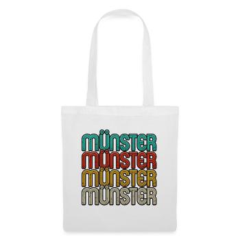 Neon Münster Quadro Print - Stoffbeutel - Weiß - Vorne