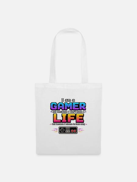 Gamer-Leben: Viele Leben - Stoffbeutel - Weiß