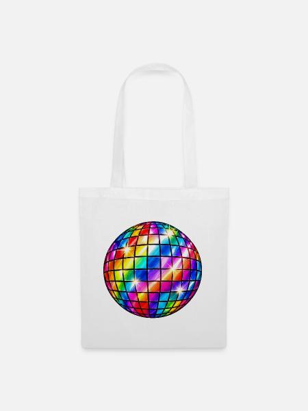 Regenbogen-Disco-Sphäre - Stoffbeutel - Weiß